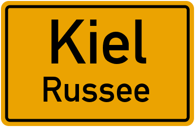 Ortsschild Kiel Russee