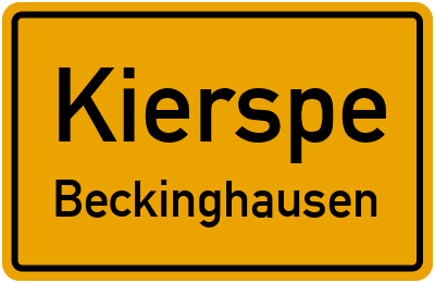 Straßenverzeichnis Kierspe Beckinghausen