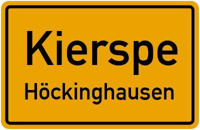 Ortsschild Kierspe Höckinghausen