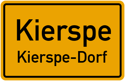 Ortsschild Kierspe Kierspe-Dorf