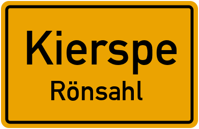 Ortsschild Kierspe Rönsahl