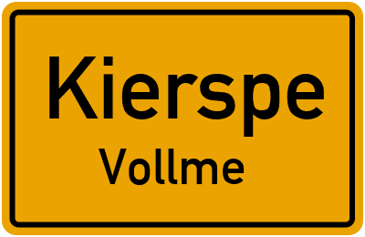 Straßenverzeichnis Kierspe Vollme