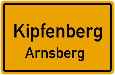 Ortsschild Kipfenberg Arnsberg
