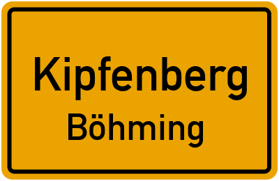 Ortsschild Kipfenberg Böhming