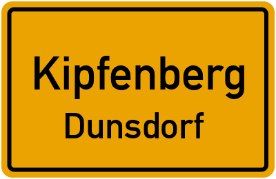 Ortsschild Kipfenberg Dunsdorf