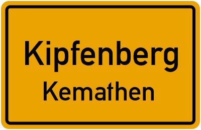 Ortsschild Kipfenberg Kemathen