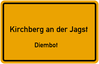 Ortsschild Kirchberg an der Jagst Diembot