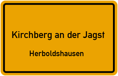 Ortsschild Kirchberg an der Jagst Herboldshausen