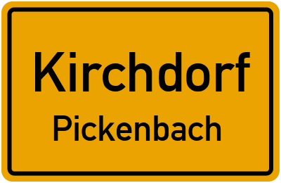 Ortsschild Kirchdorf Pickenbach