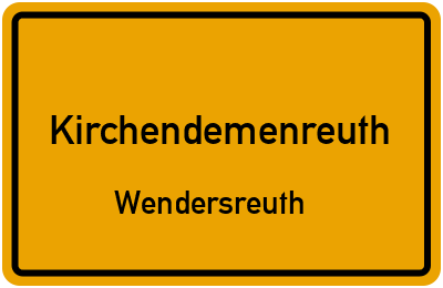 Straßenverzeichnis Kirchendemenreuth Wendersreuth