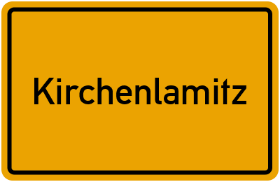 Ortsschild von Stadt Kirchenlamitz in Bayern