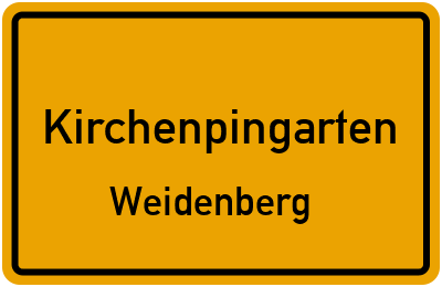 Straßenverzeichnis Kirchenpingarten Weidenberg