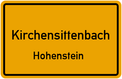 Ortsschild Kirchensittenbach Hohenstein