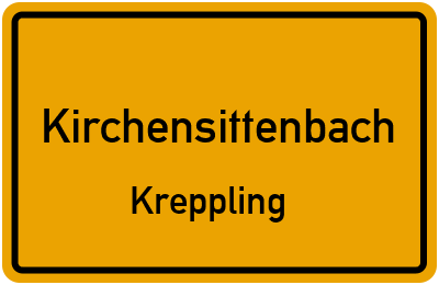 Ortsschild Kirchensittenbach Kreppling