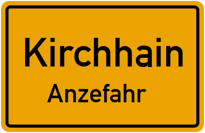 Ortsschild Kirchhain Anzefahr