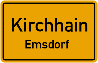 Ortsschild Kirchhain Emsdorf