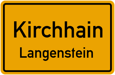 Ortsschild Kirchhain Langenstein