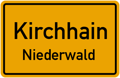 Ortsschild Kirchhain Niederwald