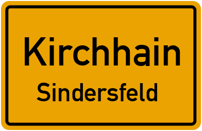 Ortsschild Kirchhain Sindersfeld