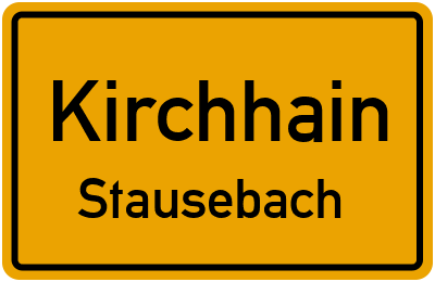 Ortsschild Kirchhain Stausebach