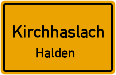 Ortsschild Kirchhaslach Halden