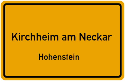 Straßenverzeichnis Kirchheim am Neckar Hohenstein