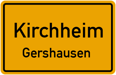 Straßenverzeichnis Kirchheim Gershausen