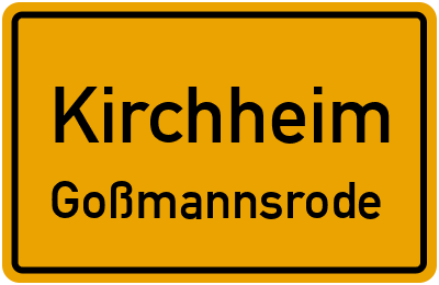 Straßenverzeichnis Kirchheim Goßmannsrode