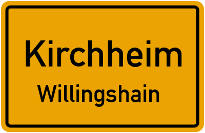 Ortsschild Kirchheim Willingshain