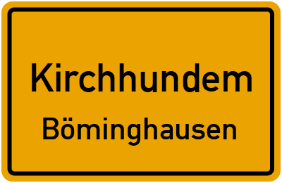 Ortsschild Kirchhundem Böminghausen