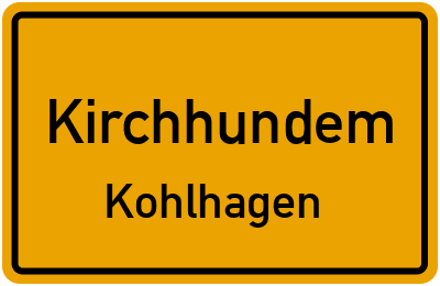 Ortsschild Kirchhundem Kohlhagen