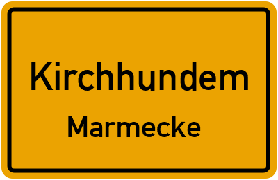 Ortsschild Kirchhundem Marmecke