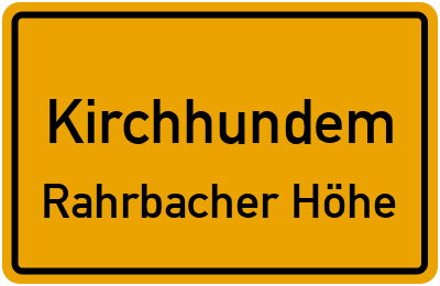 Ortsschild Kirchhundem Rahrbacher Höhe
