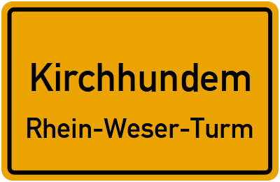 Ortsschild Kirchhundem Rhein-Weser-Turm