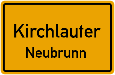 Ortsschild Kirchlauter Neubrunn