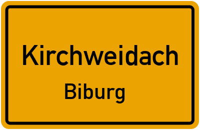 Ortsschild Kirchweidach Biburg