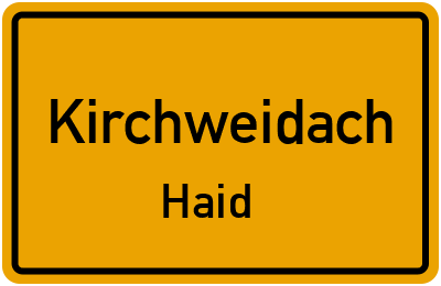 Straßenverzeichnis Kirchweidach Haid