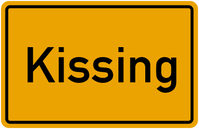 Ortsschild von Gemeinde Kissing in Bayern