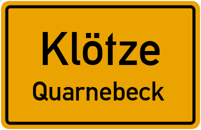 Straßenverzeichnis Klötze Quarnebeck