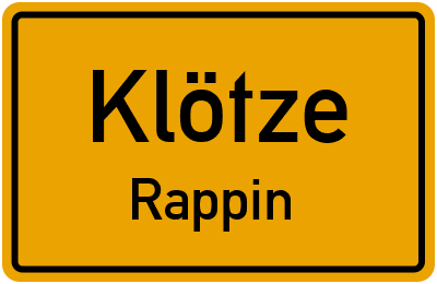 Straßenverzeichnis Klötze Rappin