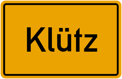 Ortsschild von Klütz in Mecklenburg-Vorpommern