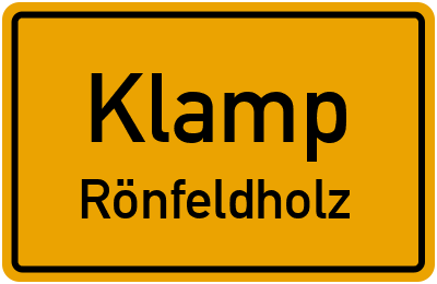 Straßenverzeichnis Klamp Rönfeldholz