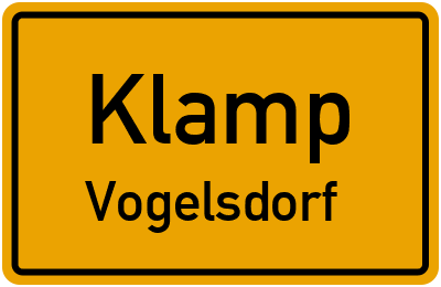 Straßenverzeichnis Klamp Vogelsdorf
