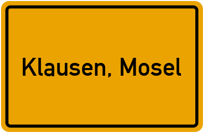 Ortsschild von Gemeinde Klausen, Mosel in Rheinland-Pfalz