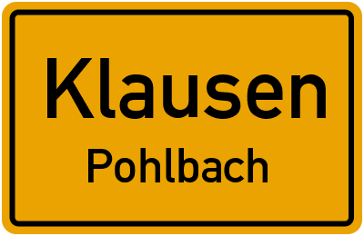 Straßenverzeichnis Klausen Pohlbach