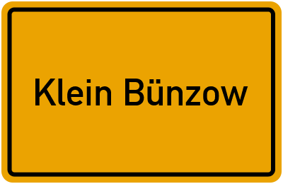 Ortsschild von Klein Bünzow in Mecklenburg-Vorpommern