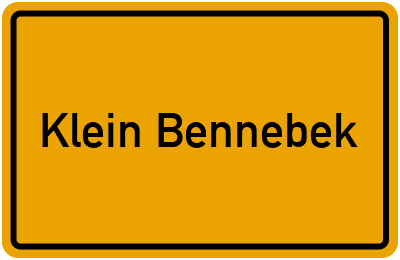 Ortsschild von Gemeinde Klein Bennebek in Schleswig-Holstein