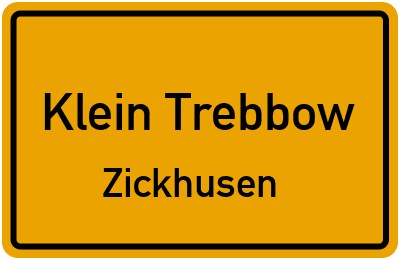 Straßenverzeichnis Klein Trebbow Zickhusen