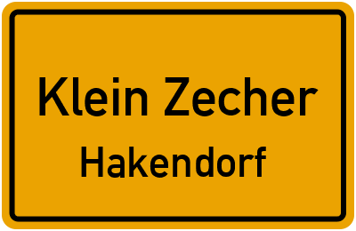 Straßenverzeichnis Klein Zecher Hakendorf