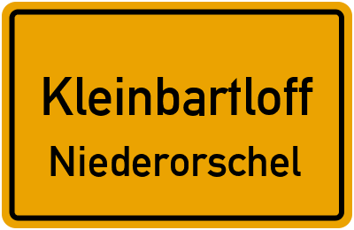 Straßenverzeichnis Kleinbartloff Niederorschel